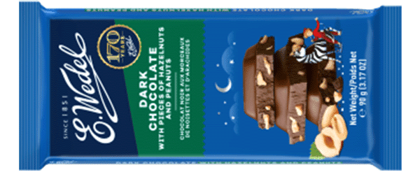 Dark chocolate with hazelnuts and peanuts 90g
