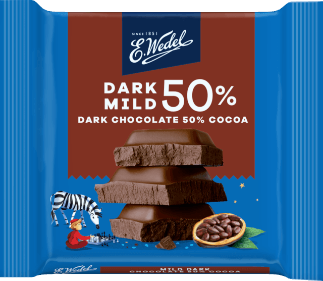 Mild dark chocolate 50% cocoa 40g