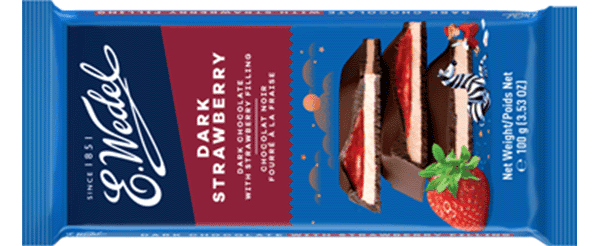 Dark chocolate with strawberry filling 100g