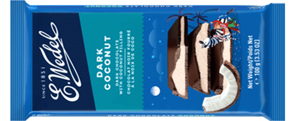 Dark chocolate with coconut filling 100g
